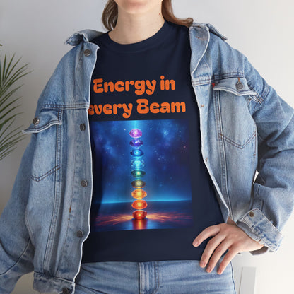 'Energy in Every Beam' Glowing Chakra Stones Unisex T-Shirt – cute shirt Cotton