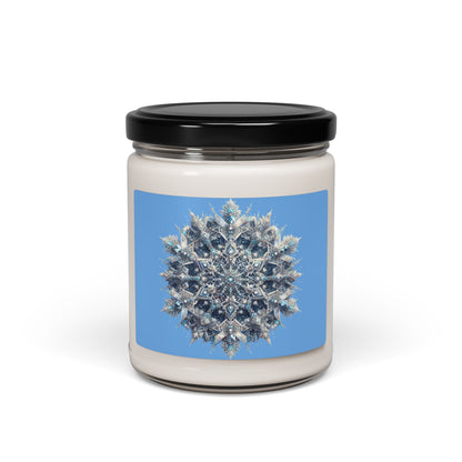 Crystalline Sacred Geometry Snowflake Candle – ‘Purity and Divine Order’ Scented Soy Candle, 9oz