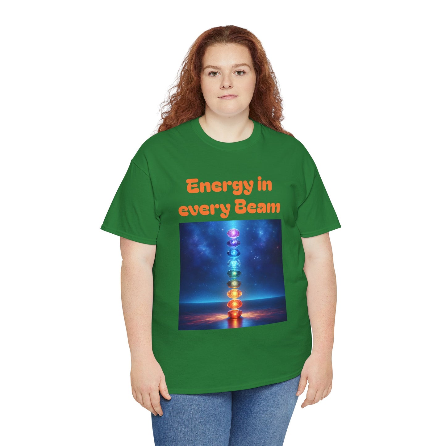 'Energy in Every Beam' Glowing Chakra Stones Unisex T-Shirt – cute shirt Cotton