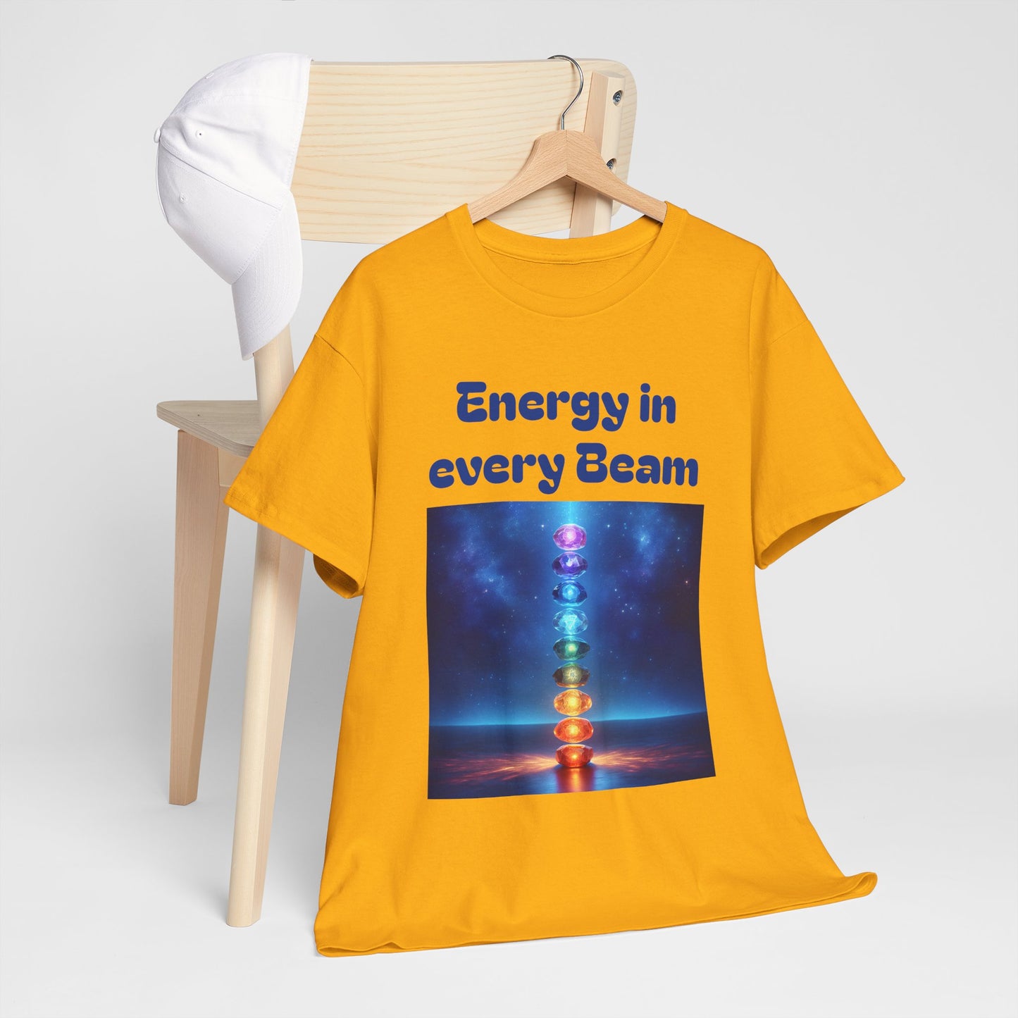 'Energy in Every Beam' Glowing Chakra Stones Unisex T-Shirt – cute shirt Cotton