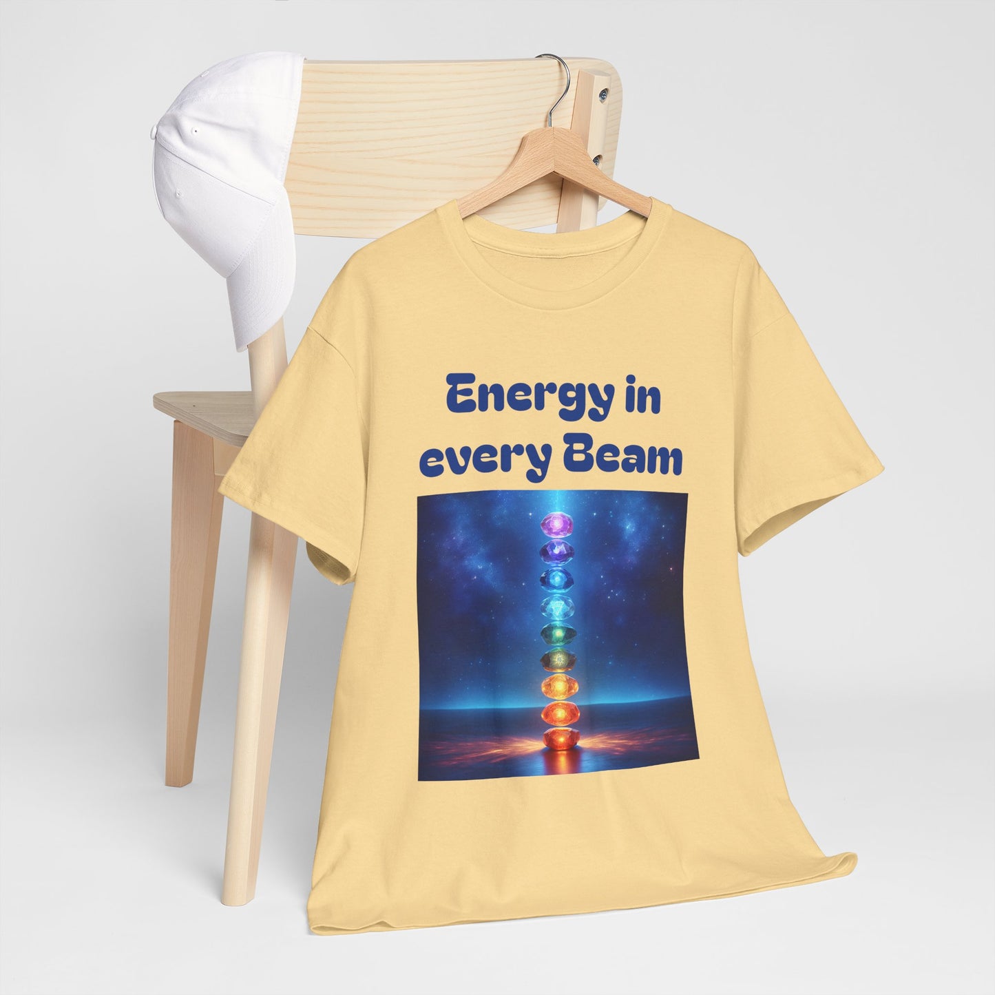 'Energy in Every Beam' Glowing Chakra Stones Unisex T-Shirt – cute shirt Cotton