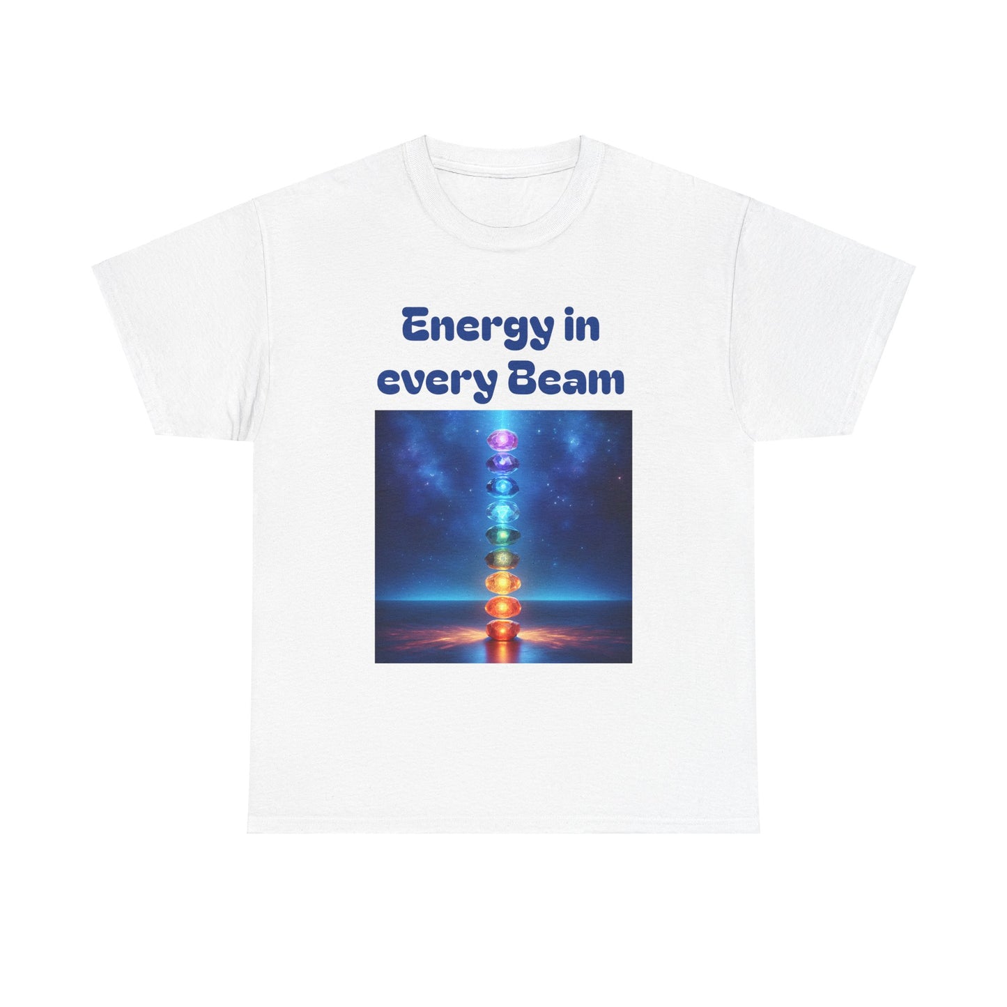 'Energy in Every Beam' Glowing Chakra Stones Unisex T-Shirt – cute shirt Cotton