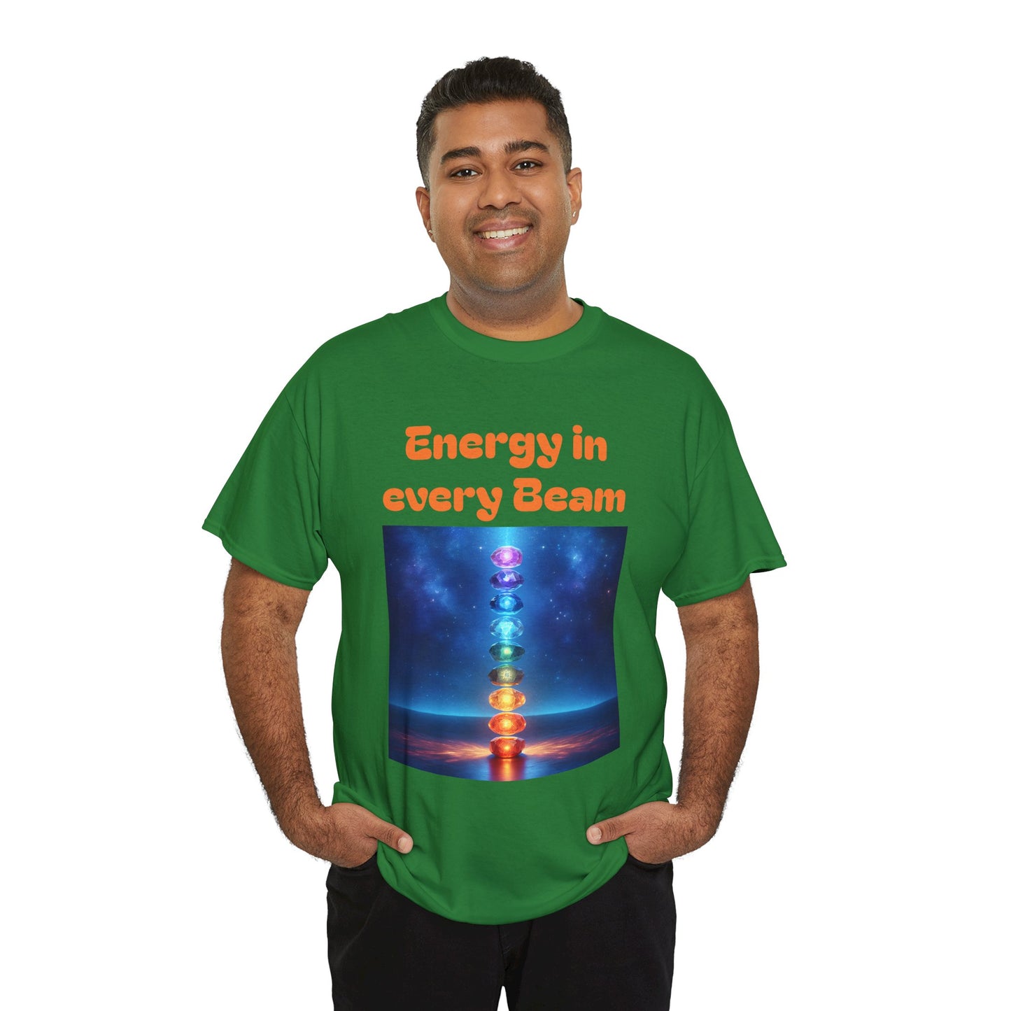 'Energy in Every Beam' Glowing Chakra Stones Unisex T-Shirt – cute shirt Cotton