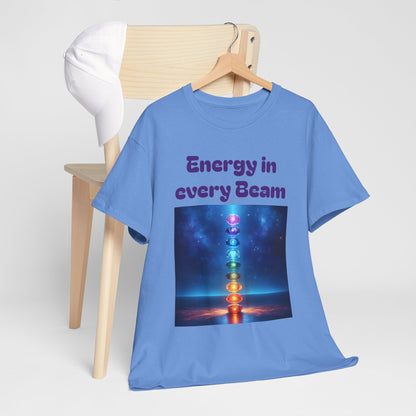 'Energy in Every Beam' Glowing Chakra Stones Unisex T-Shirt – cute shirt Cotton