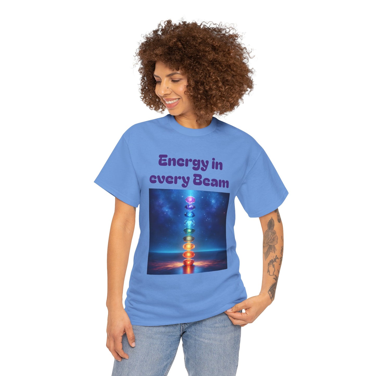 'Energy in Every Beam' Glowing Chakra Stones Unisex T-Shirt – cute shirt Cotton