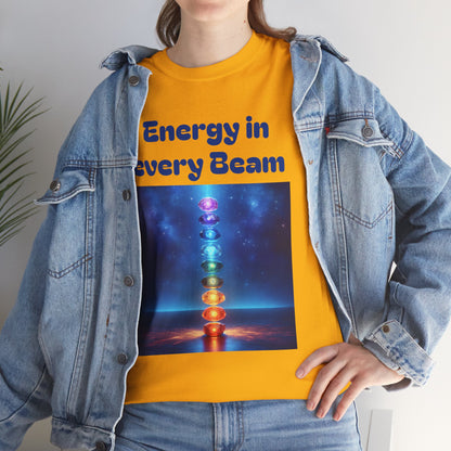 'Energy in Every Beam' Glowing Chakra Stones Unisex T-Shirt – cute shirt Cotton