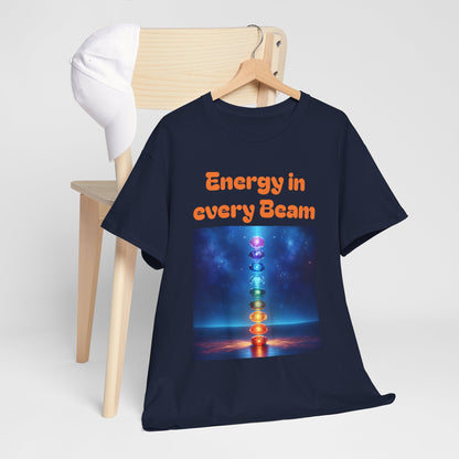 'Energy in Every Beam' Glowing Chakra Stones Unisex T-Shirt – cute shirt Cotton