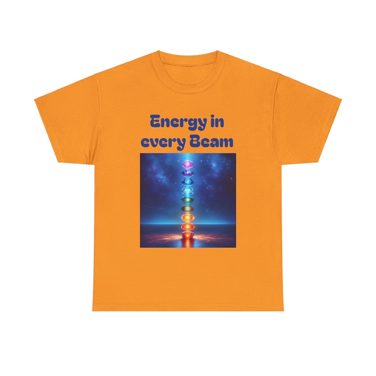 'Energy in Every Beam' Glowing Chakra Stones Unisex T-Shirt – cute shirt Cotton