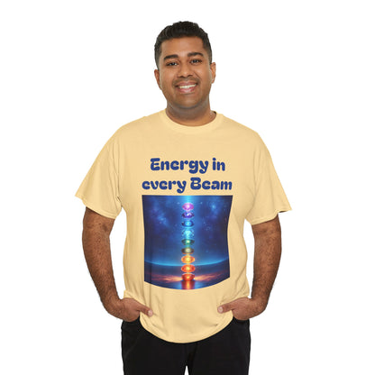 'Energy in Every Beam' Glowing Chakra Stones Unisex T-Shirt – cute shirt Cotton