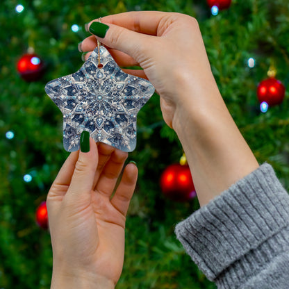 Crystalline Sacred Geometry Snowflake Ornament – 'Purity and Divine Order' (Star, Snowflake, Circle)