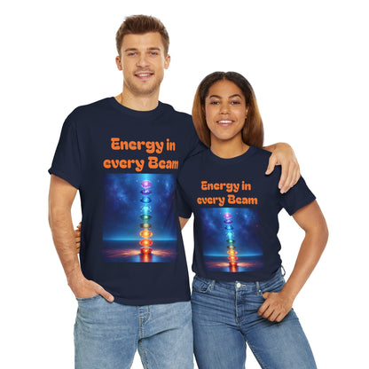 'Energy in Every Beam' Glowing Chakra Stones Unisex T-Shirt – cute shirt Cotton