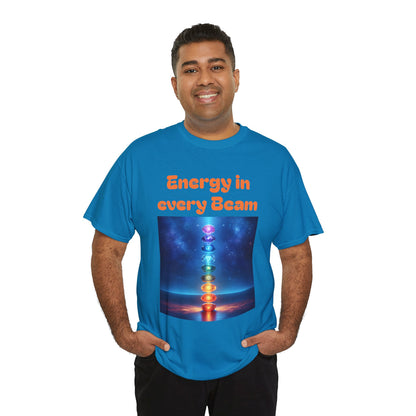 'Energy in Every Beam' Glowing Chakra Stones Unisex T-Shirt – cute shirt Cotton