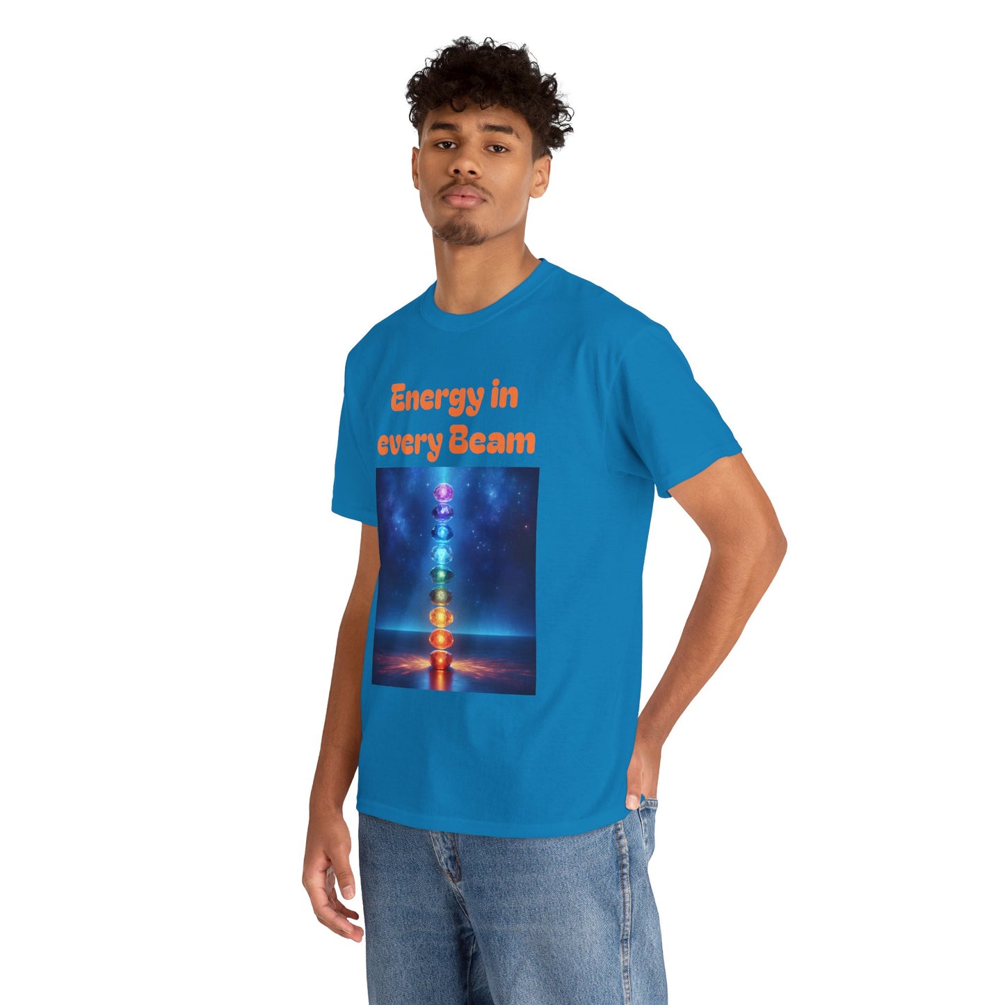 'Energy in Every Beam' Glowing Chakra Stones Unisex T-Shirt – cute shirt Cotton