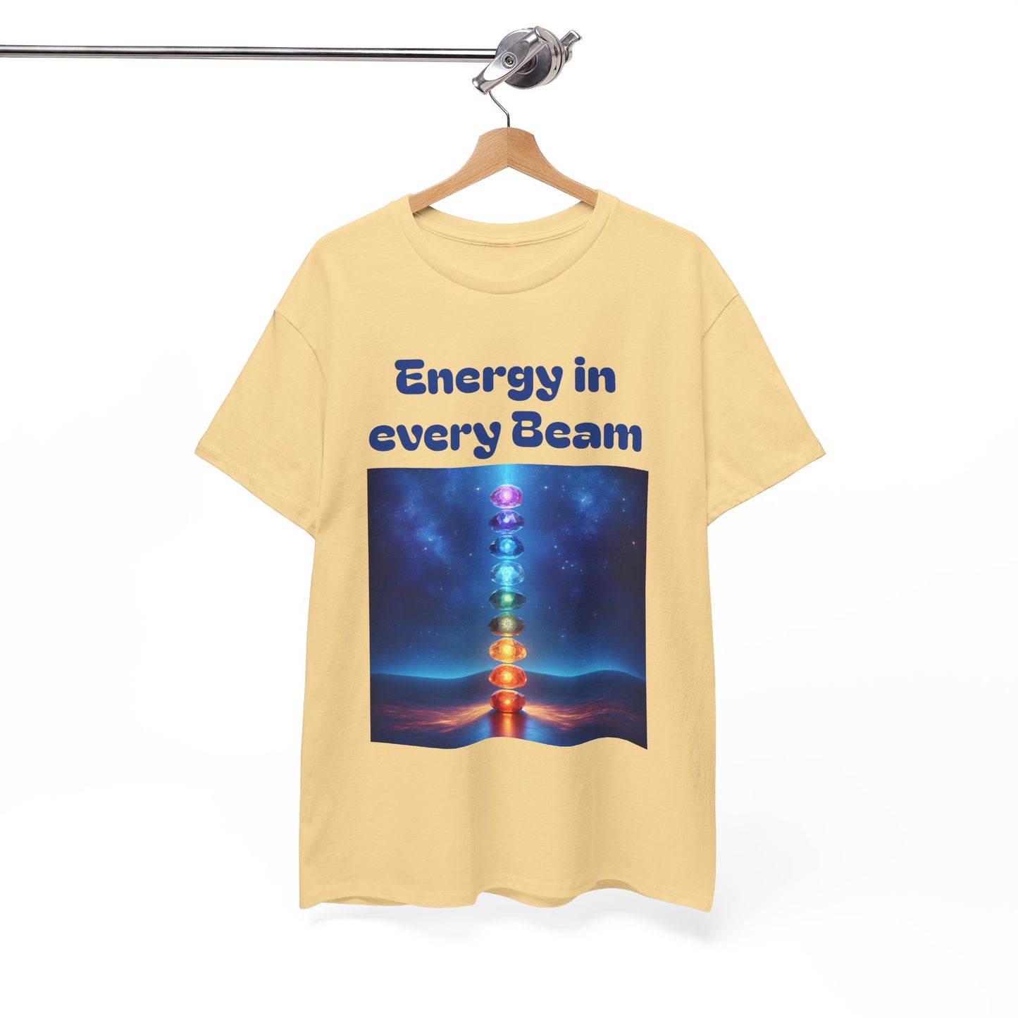 'Energy in Every Beam' Glowing Chakra Stones Unisex T-Shirt – cute shirt Cotton