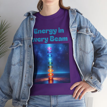 'Energy in Every Beam' Glowing Chakra Stones Unisex T-Shirt – cute shirt Cotton