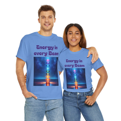 'Energy in Every Beam' Glowing Chakra Stones Unisex T-Shirt – cute shirt Cotton