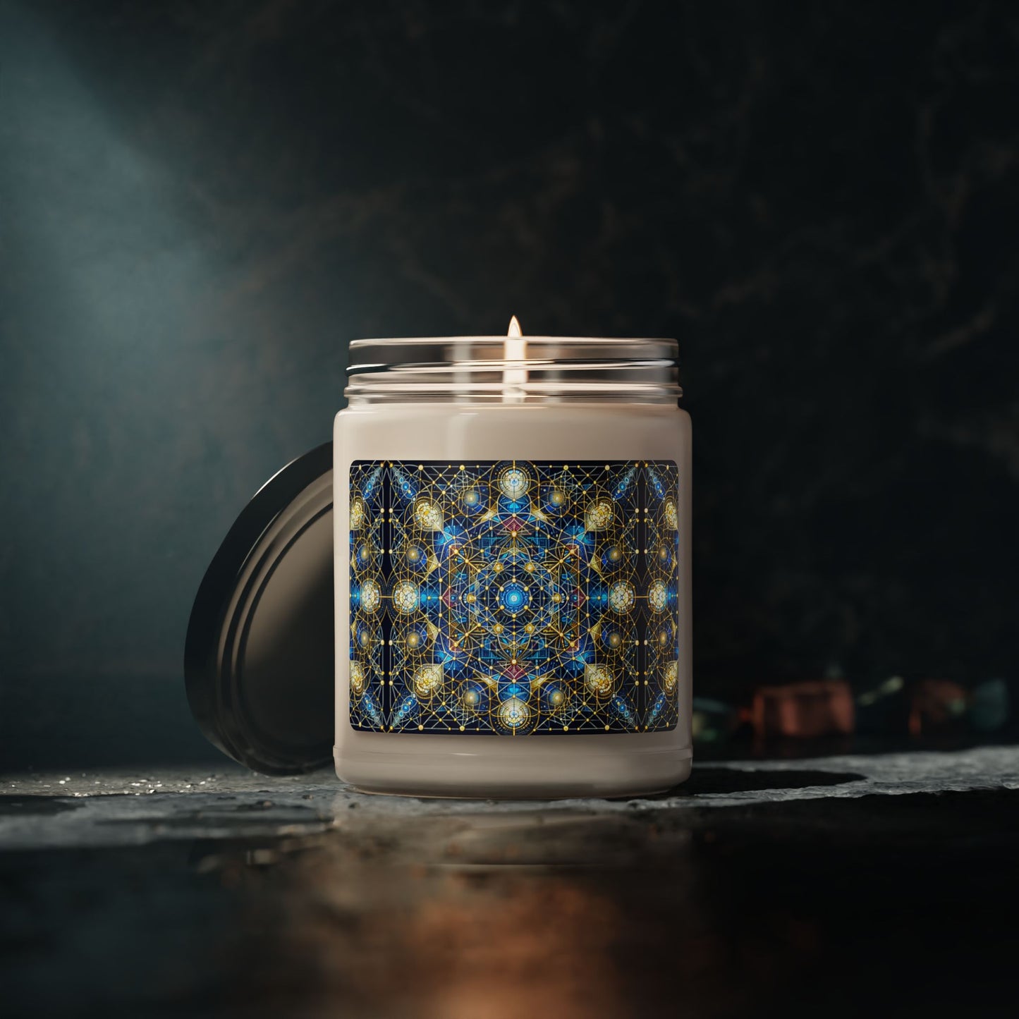 Metatron’s Cube Sacred Geometry Candle – ‘Creation and Divine Wisdom’ Scented Soy Candle, 9oz