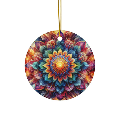 Mandala Ceramic Ornament – ‘Radiate Your Inner Light’ (Star, Snowflake, Circle)