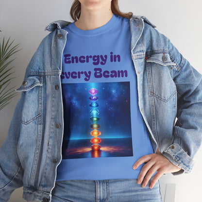 'Energy in Every Beam' Glowing Chakra Stones Unisex T-Shirt – cute shirt Cotton