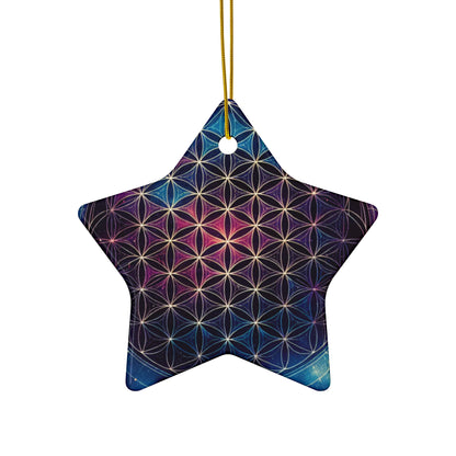 Flower of Life 'Cosmic Connection' Sacred Geometry Ornament (Star, Snowflake, Circle)