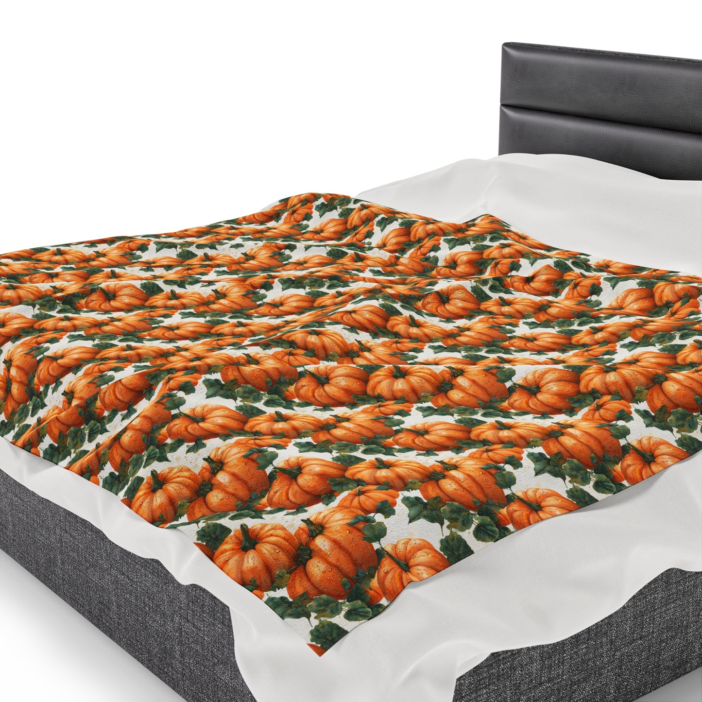 Cozy Fall Comfort- Pumpkin Harvest Velveteen Blanket