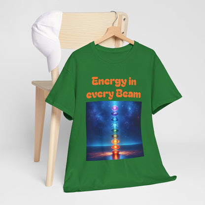 'Energy in Every Beam' Glowing Chakra Stones Unisex T-Shirt – cute shirt Cotton