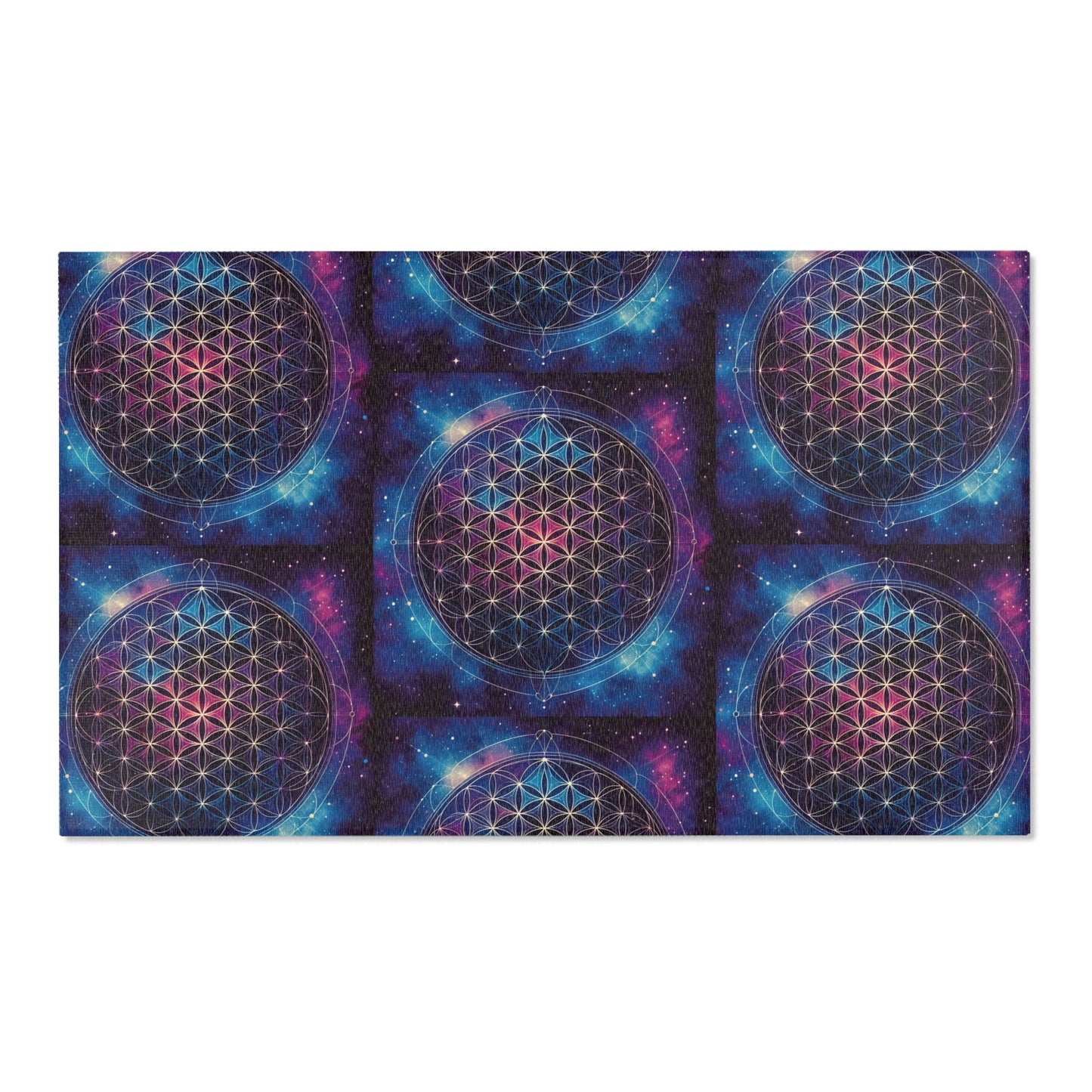 Flower of Life 'Cosmic Connection' Sacred Geometry Area Rug