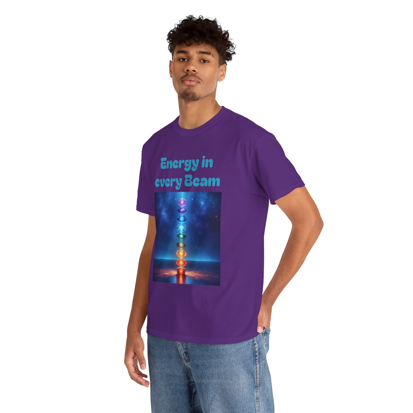 'Energy in Every Beam' Glowing Chakra Stones Unisex T-Shirt – cute shirt Cotton