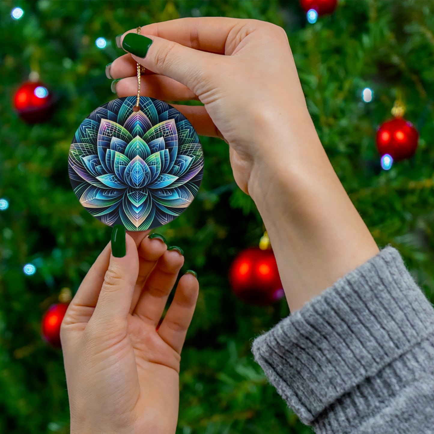 Sacred Lotus Flower Ornament – Awakening and Growth Design (Star, Snowflake, Circle)