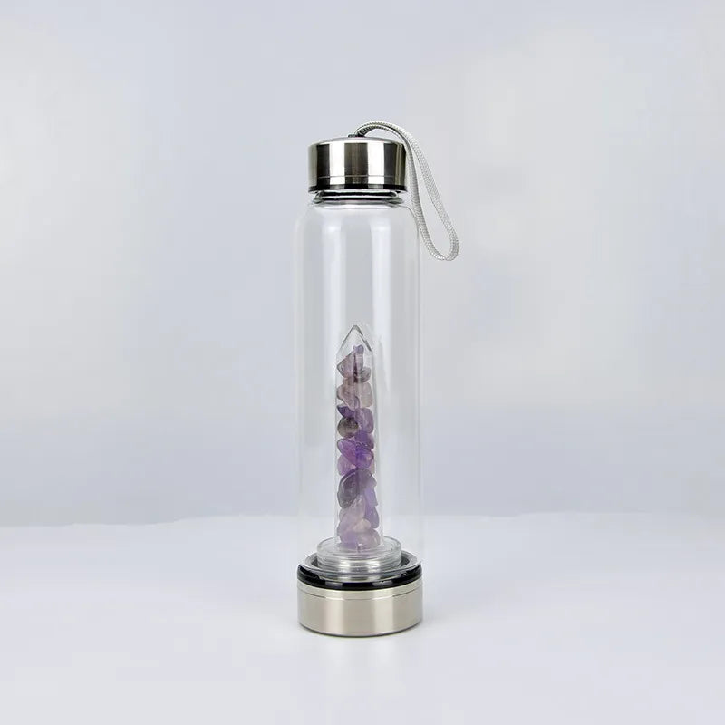 Natural Crystal Stone Energy Water Bottle – Infused for Holistic Hydration