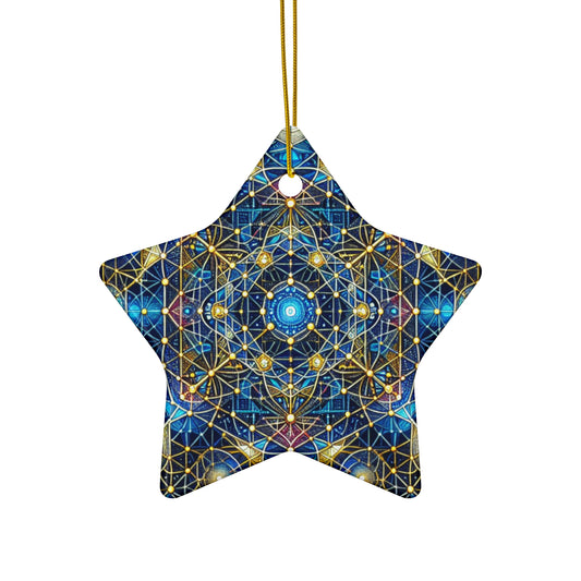 Metatron’s Cube Sacred Geometry Ornament – Creation and Interconnection (Star, Snowflake, Circle)