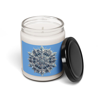 Crystalline Sacred Geometry Snowflake Candle – ‘Purity and Divine Order’ Scented Soy Candle, 9oz