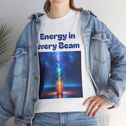 'Energy in Every Beam' Glowing Chakra Stones Unisex T-Shirt – cute shirt Cotton