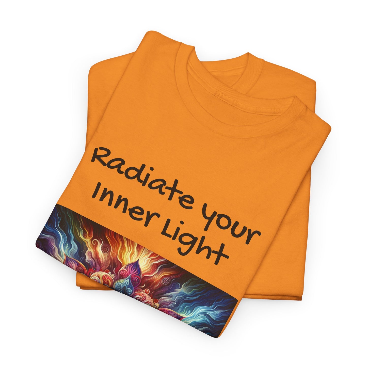 Mandala Sun Design Unisex T-Shirt - 'Radiate Your Inner Light' - 100% Cotton Fabric - Comfortable Tee