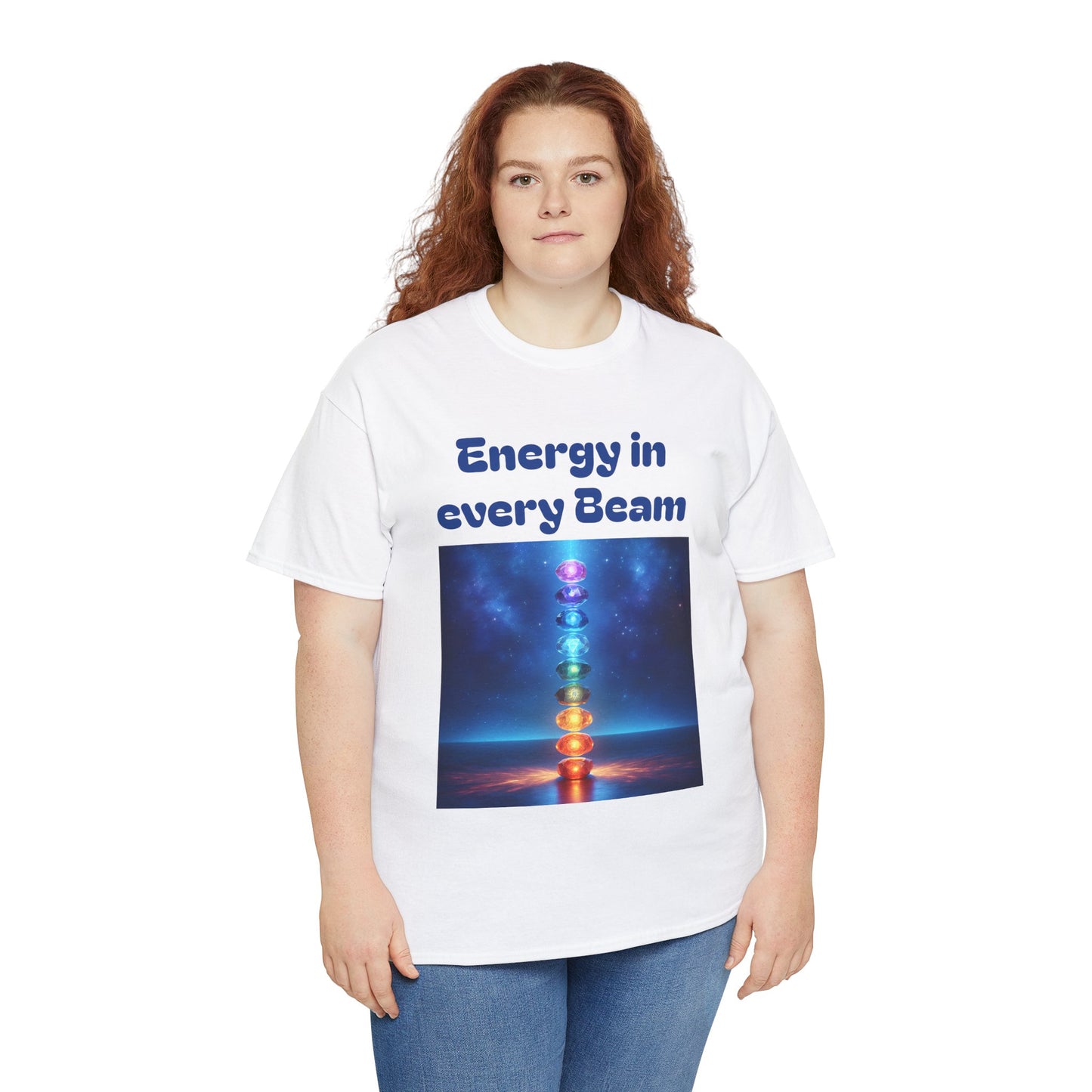 'Energy in Every Beam' Glowing Chakra Stones Unisex T-Shirt – cute shirt Cotton