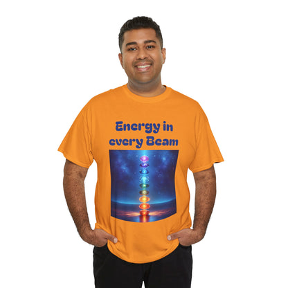 'Energy in Every Beam' Glowing Chakra Stones Unisex T-Shirt – cute shirt Cotton