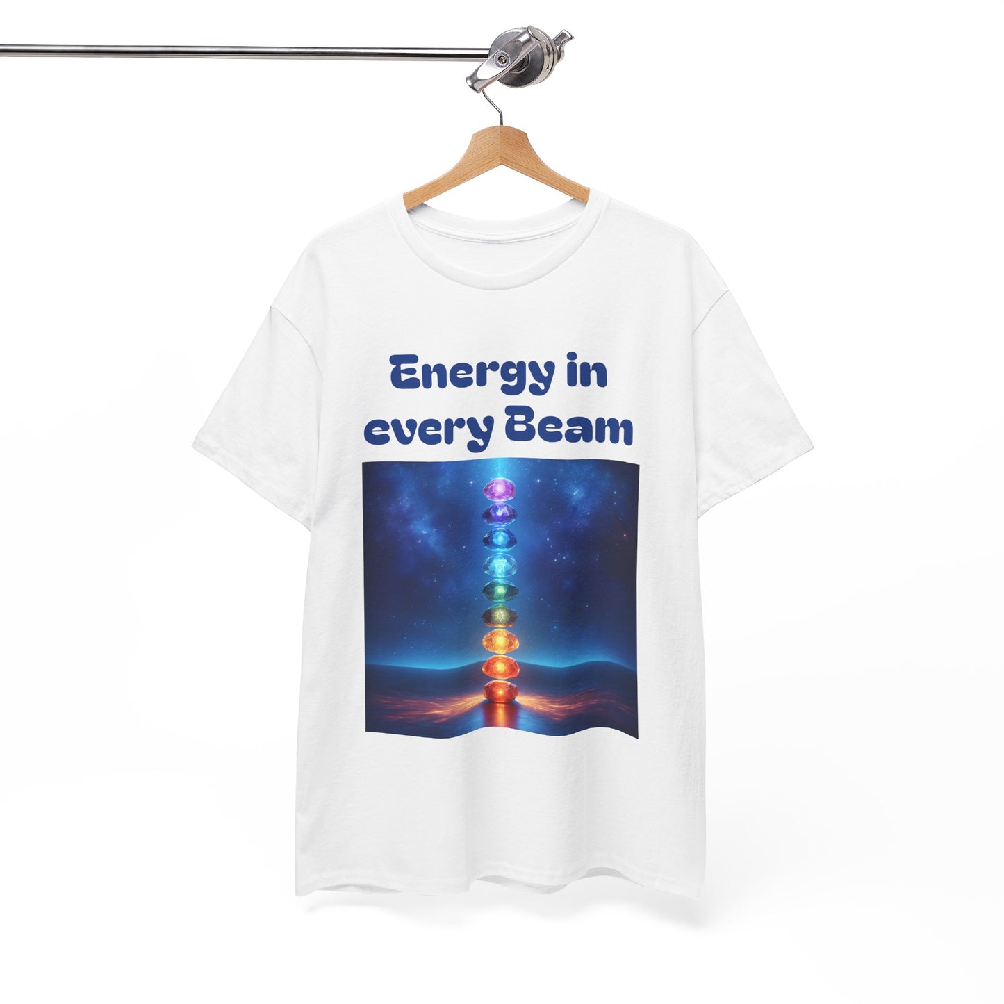 'Energy in Every Beam' Glowing Chakra Stones Unisex T-Shirt – cute shirt Cotton