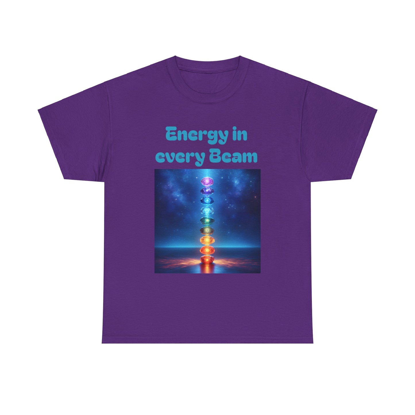 'Energy in Every Beam' Glowing Chakra Stones Unisex T-Shirt – cute shirt Cotton