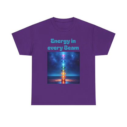 'Energy in Every Beam' Glowing Chakra Stones Unisex T-Shirt – cute shirt Cotton