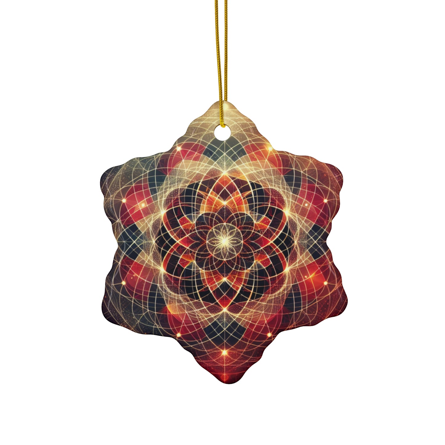 Vitality Sacred Geometry Ornament – Vibrant Circles and Diamonds (Star, Snowflake, Circle)