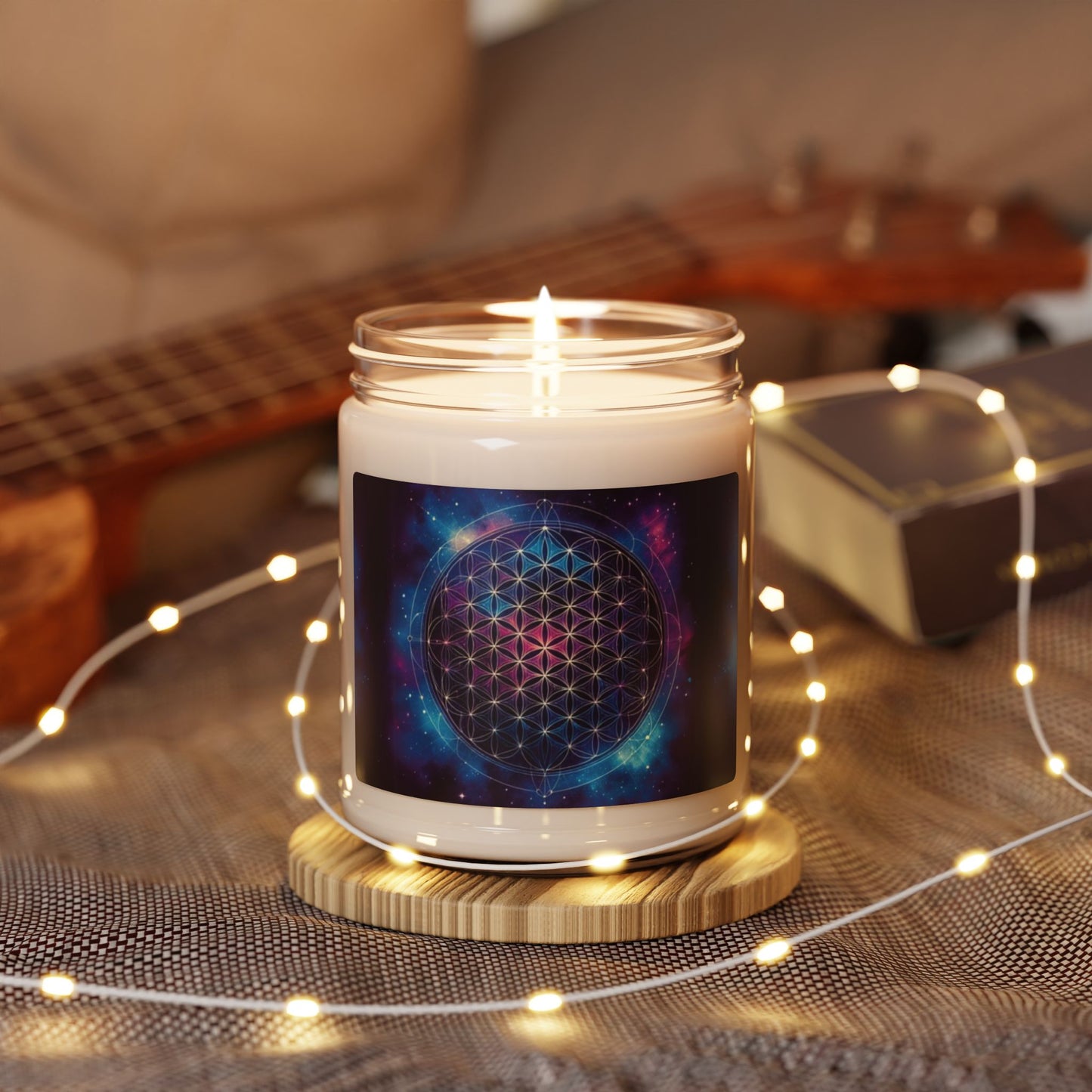 Flower of Life 'Cosmic Connection' Sacred Geometry Candle Scented Soy Candle, 9oz