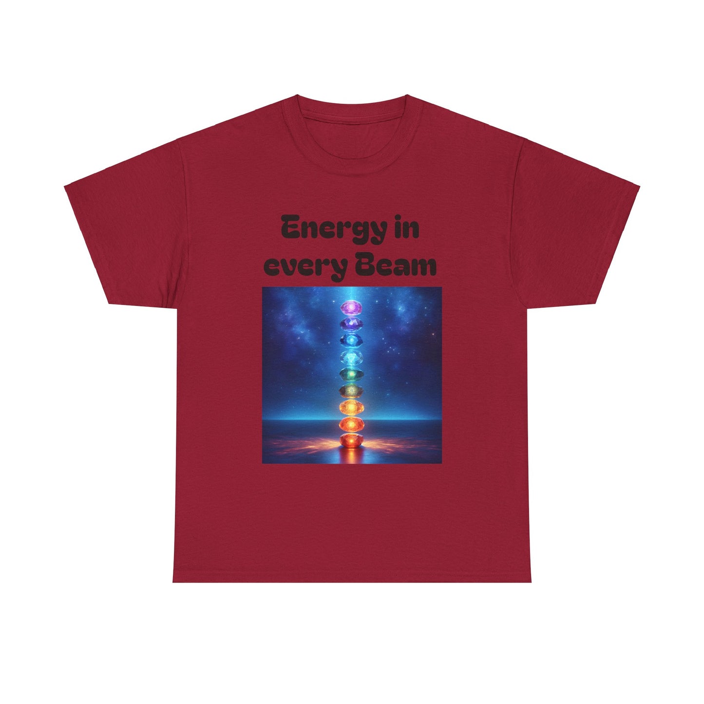 'Energy in Every Beam' Glowing Chakra Stones Unisex T-Shirt – cute shirt Cotton