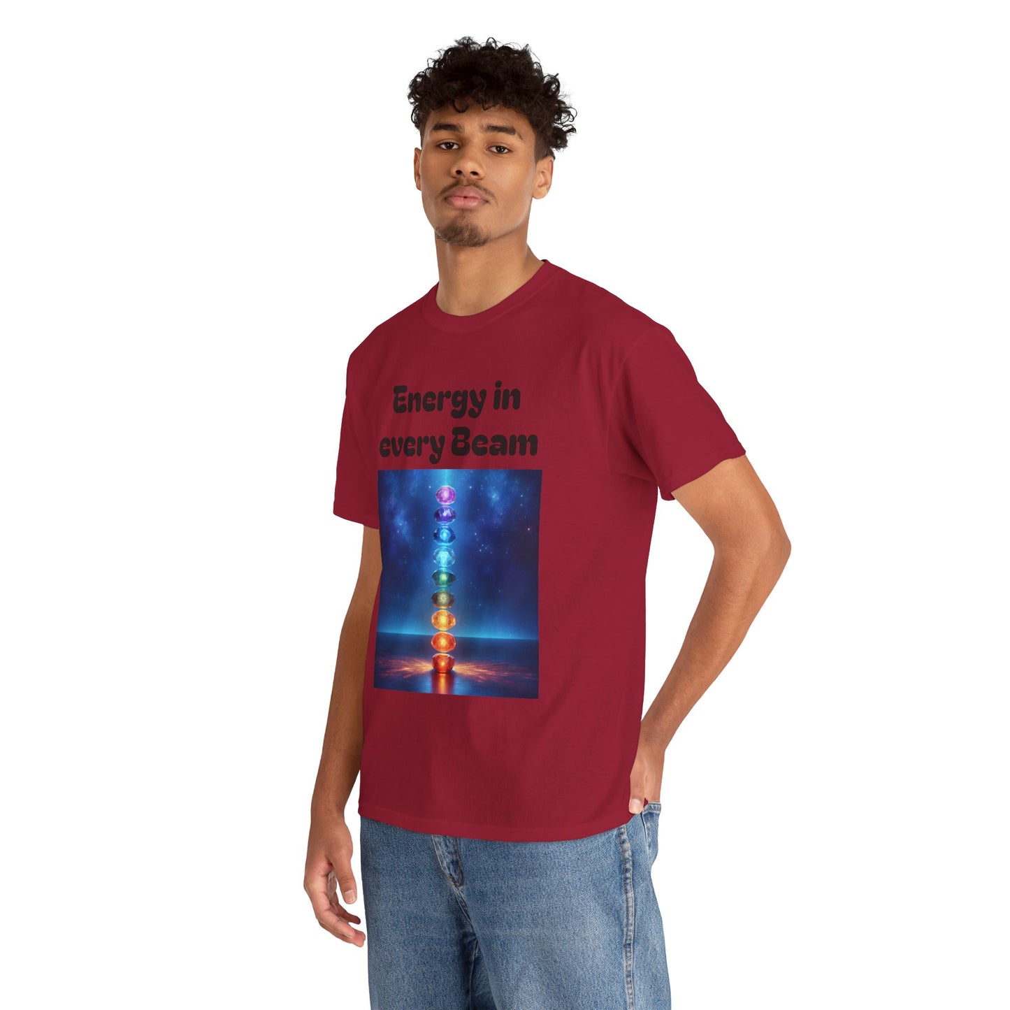 'Energy in Every Beam' Glowing Chakra Stones Unisex T-Shirt – cute shirt Cotton