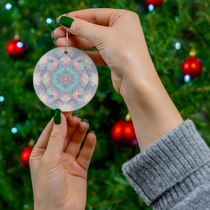 Soft Mandala Sacred Geometry Ornament – Pastel Hues of Tranquility (Star, Snowflake, Circle)