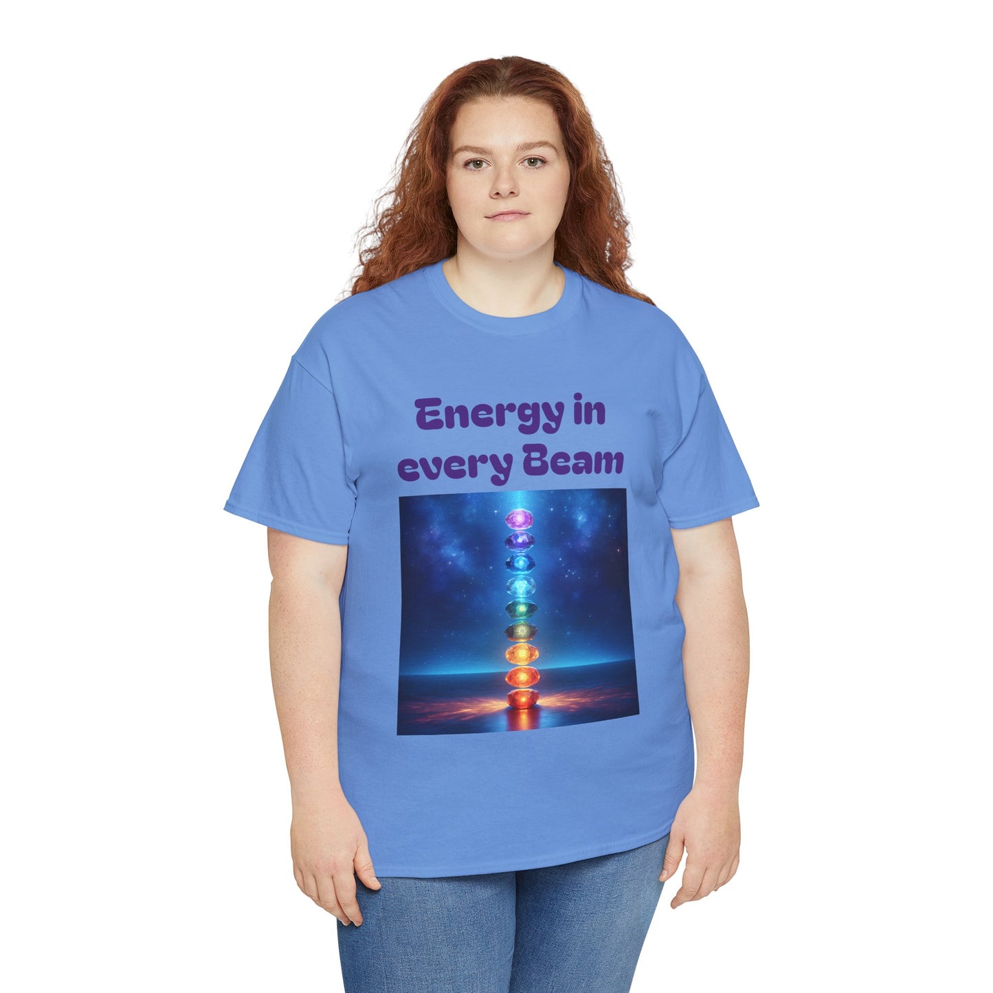 'Energy in Every Beam' Glowing Chakra Stones Unisex T-Shirt – cute shirt Cotton