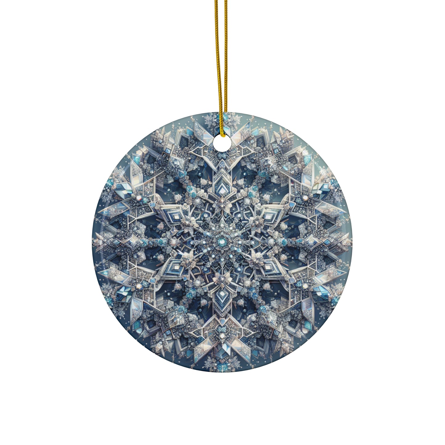 Crystalline Sacred Geometry Snowflake Ornament – 'Purity and Divine Order' (Star, Snowflake, Circle)