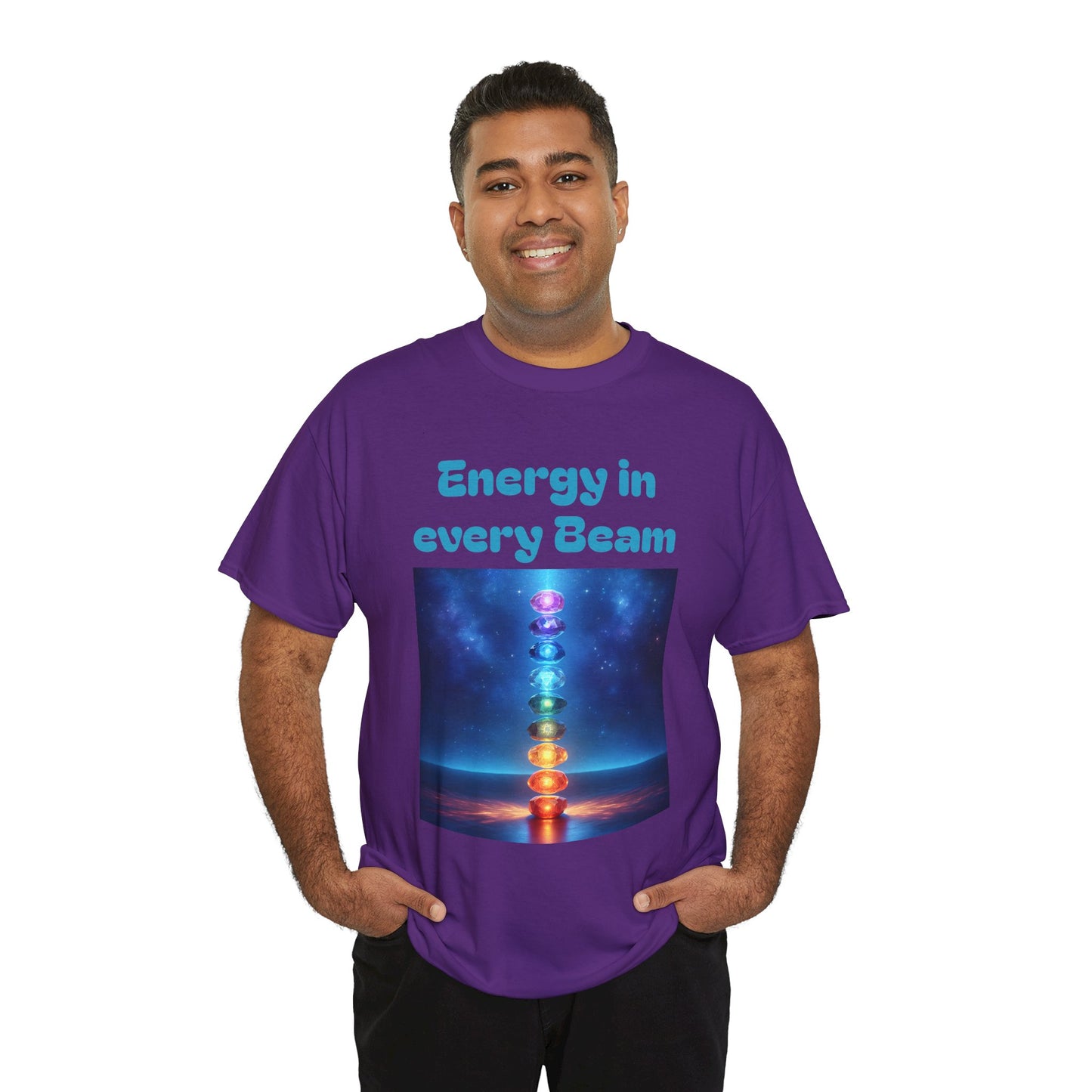 'Energy in Every Beam' Glowing Chakra Stones Unisex T-Shirt – cute shirt Cotton