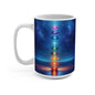 'Energy in Every Bean' Glowing Chakra Stones Ceramic Mug 15oz