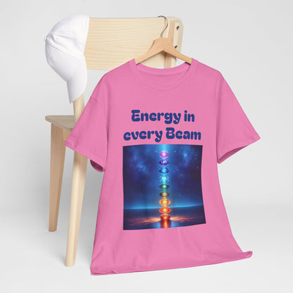 'Energy in Every Beam' Glowing Chakra Stones Unisex T-Shirt – cute shirt Cotton