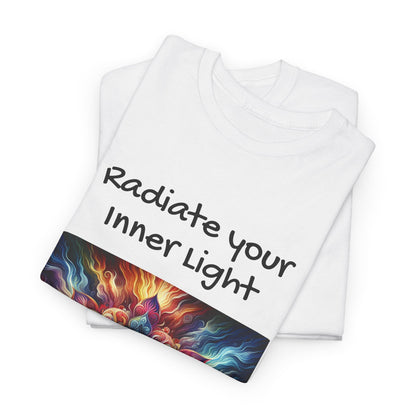 Mandala Sun Design Unisex T-Shirt - 'Radiate Your Inner Light' - 100% Cotton Fabric - Comfortable Tee